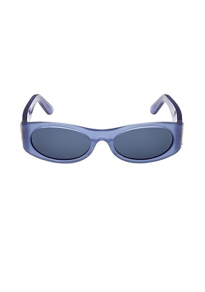 Emilio Pucci Oval Sunglasses in Shiny Opal Blue & Blue - Blue. Size all.