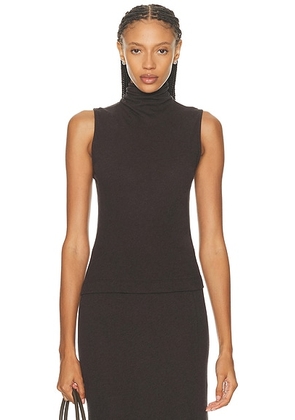 Enza Costa Cashmere Sleeveless Halter Top in Dark Brown - Chocolate. Size XS (also in ).