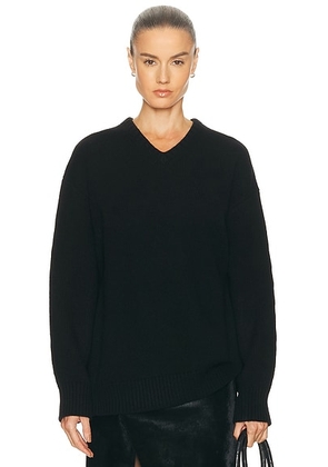 EAVES Zelia V-neck Sweater in Black - Black. Size L (also in M, S, XL, XS, XXS).