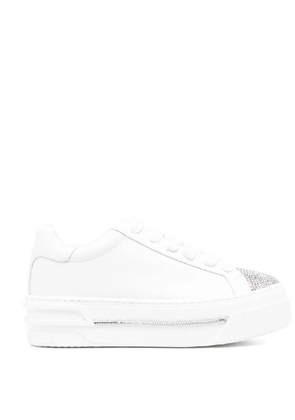 Rene Caovilla Xtra Crystal Embellished Leather Sneakers