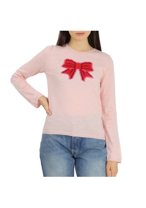Comme Des Garcons Girl Long Sleeve Bow Embroidered Sweater