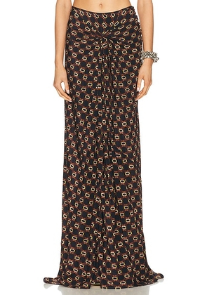 Dries Van Noten Smila Long Skirt in Navy - Black. Size 38 (also in ).
