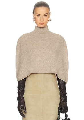 EAVES Miyah Knit Cape in Taupe - Taupe. Size L (also in M, S, XS).