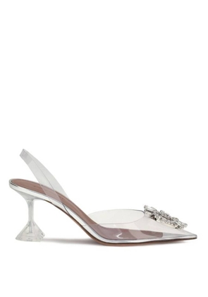 Amina Muaddi Begum 70 Glass Transparent Pvc Slingbacks