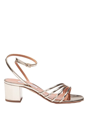 Aquazzura Latour 50 Metallic Leather Sandals