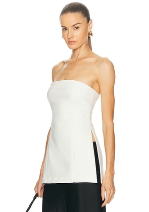 EAVES Bennet Tech Suiting Top in Ivory - Ivory. Size L (also in M, S, XL, XS, XXS).