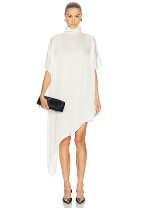 EAVES Noss Asym Mini Dress in Ivory - Ivory. Size L (also in M, S, XL, XS, XXS).