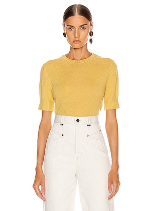 Jil Sander Short Sleeve Sweater Top in Medium Yellow - Yellow. Size 38 (also in ).