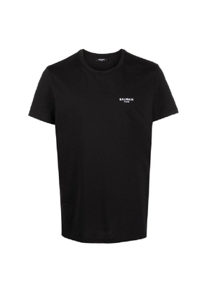 Balmain Small Flock Logo Print T Shirt