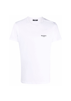 Balmain Flock Logo Print T Shirt