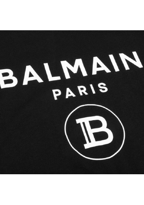 Balmain Flock Logo Embossed Cotton T Shirt