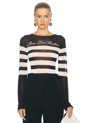 Jean Paul Gaultier Intarcia Signature Mariniere Top in Black & White - Black. Size S (also in XS).