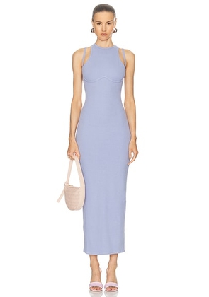 Fleur du mal Strappy Rib Maxi Dress in Lavender Blue - Lavender. Size M (also in ).