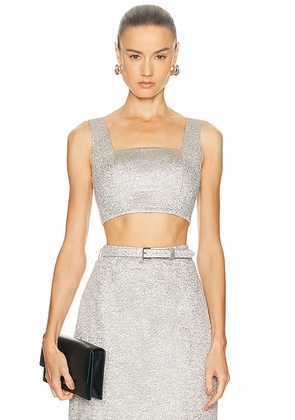 Adam Lippes Beckett Top in Chrome - Metallic Silver. Size 2 (also in 4).
