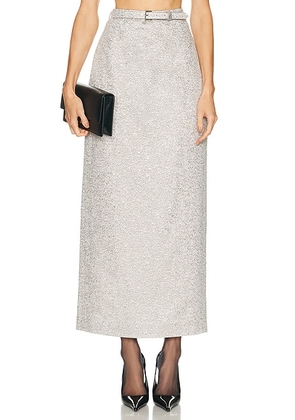 Adam Lippes Levi Skirt in Chrome - Metallic Silver. Size 4 (also in 6).