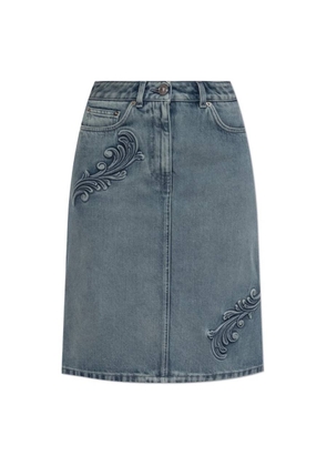 Versace Barocco A-Line Midi Denim Skirt