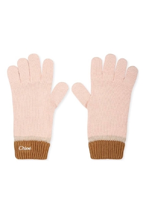 Chloe Kids Logo Embossed Knit Gloves