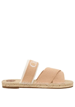 Chloe Logo Embossed Cross Strap Sandals