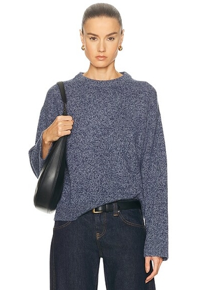 The Elder Statesman Zuma Marl Crewneck Sweater in Storm Twist - Blue. Size L (also in M, XS).