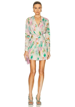 IRO Zola Dress in Green Multi - Cream. Size 34 (also in ).