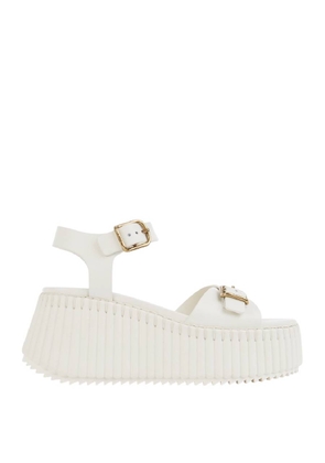 Chloe Nama Leather Wedge Sandals