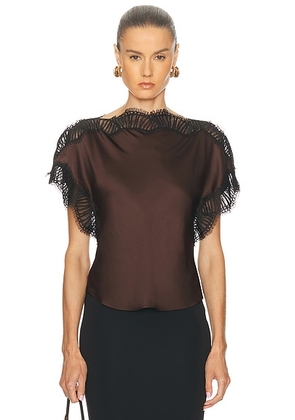 A.L.C. Luna Top in Cocoa & Black - Brown. Size 2 (also in 0).