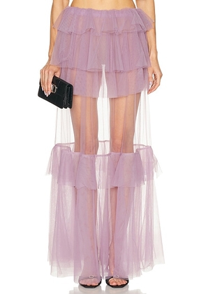 AKNVAS Vilhelmine Tiered Skirt in Lavender - Lavender. Size 0 (also in 10, 2, 4, 6, 8).