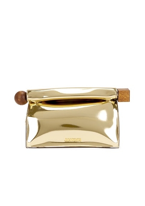 JACQUEMUS La Pochette Rond Carre Bag in Gold - Metallic Gold. Size all.
