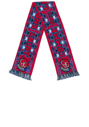 COMME des GARCONS SHIRT Football Scarf in Red & Blue - Red. Size all.