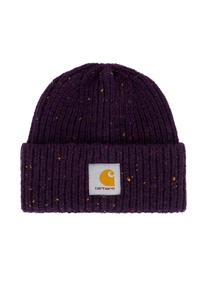 Carhartt WIP Anglistic Beanie in Speckled Layers - Purple. Size all.