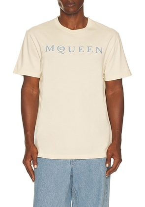 McQueen Flock T-Shirt in Gesso & Ice Blue - Ivory. Size L (also in M, S, XL/1X, XXL/2X).