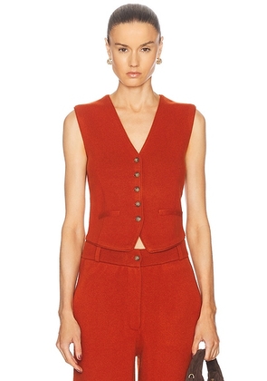 Guest In Residence Tailored Cashmere Vest in Chai - Burnt Orange. Size L (also in XL).