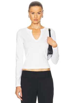 FLORE FLORE Iman Long Sleeve Top in White - White. Size L (also in XL).