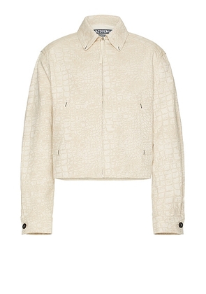 JACQUEMUS La Veste De Nmes Canevas in Croco Beige - Cream. Size 48 (also in ).