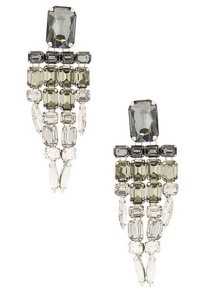 AREA Ombre Crystal Chandelier Earrings in Ombre Grey - Grey. Size all.