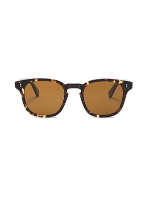Garrett Leight Ace II Sun in Agate Tortoise & Semi-flat Pure Coffee - Brown. Size all.