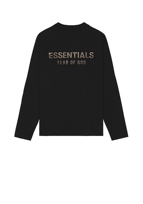 Fear of God ESSENTIALS Classic Fit Ls Tee in Jet Black - Black. Size S (also in M).