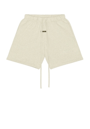 Fear of God ESSENTIALS Soccer Fleece Shorts in Heather Stone - Grey. Size XL/1X (also in ).
