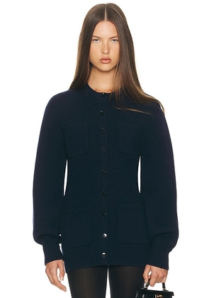 Helsa Devika Wool Cashmere Cardigan in Navy - Navy. Size L (also in M, S).