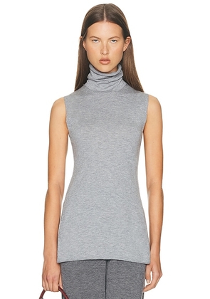 Helsa Kerstin Sleeveless Turtleneck in Light Heather Grey - Grey. Size L (also in M, S, XL, XS, XXS).