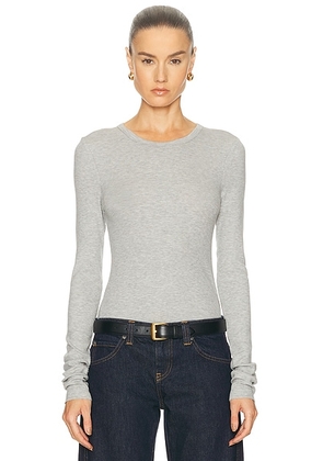 GRLFRND Crew Neck Extra Long Sleeve Tee in Heather Grey - Grey. Size L (also in M, S, XL, XS, XXS).