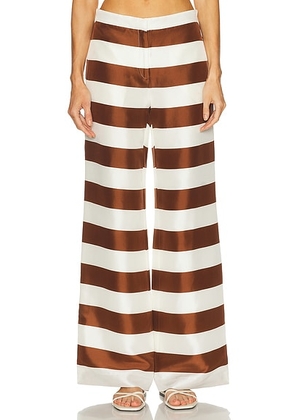 Cult Gaia Kaliluna Pant in Large Saddle Stripe - White. Size 10 (also in 2, 4, 6, 8).