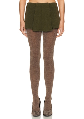 Helsa Josefine Knit Skirt in Olive - Olive. Size L (also in M, S, XL, XS, XXS).