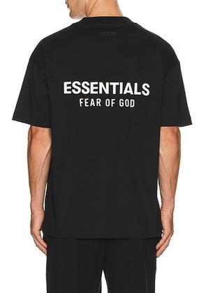 Fear of God ESSENTIALS Jersey Crewneck T-Shirt in Black - Black. Size L (also in ).