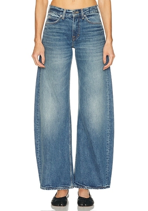 GRLFRND x Christina Elezaj Rory Short Rise Baggy in Elysian Park Dr - Blue. Size 23 (also in 24, 25, 26, 27, 28, 29, 30, 31, 32).