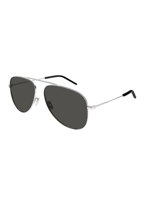 Saint Laurent Grey Pilot Unisex Sunglasses SL 800 002 59