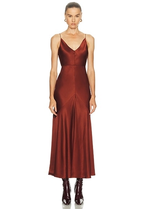 Gabriela Hearst Brigita Dress in Burnt Sienna - Burnt Orange. Size 42 (also in ).