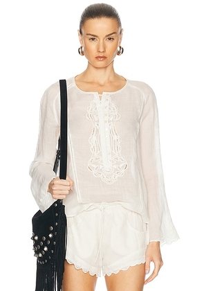 Isabel Marant Luciele Blouse in Ecru - White. Size 34 (also in ).