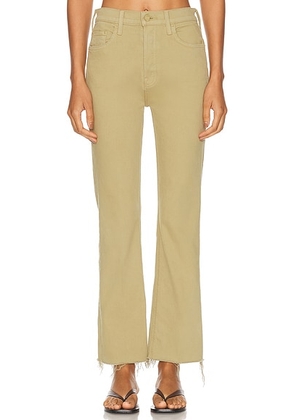 MOTHER The Tripper Flood Fray Jeans in Cedar - Olive. Size 24 (also in 32).