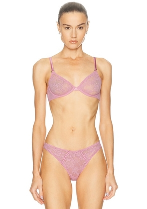 Fleur du mal Le Stretch Demi Bra in Bisou - Pink. Size 32B (also in 32C, 32D, 34D, 36C).